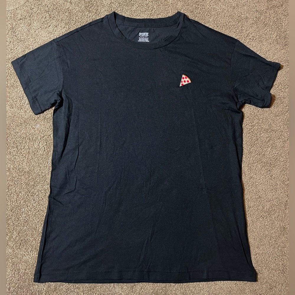 Victoria’s Secret PINK relaxed fit t-shirt with pizza embroidery